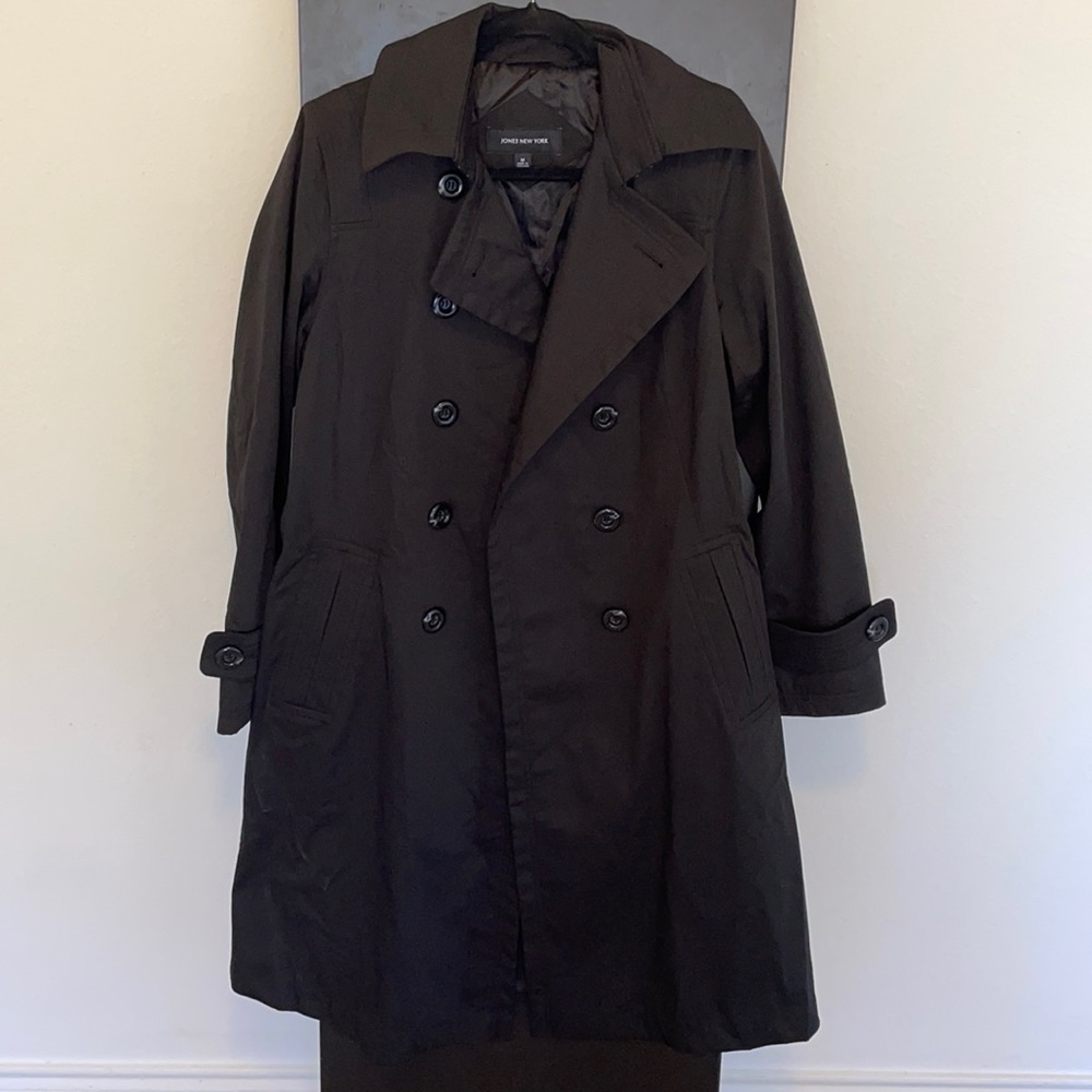 Jones New York black trench coat